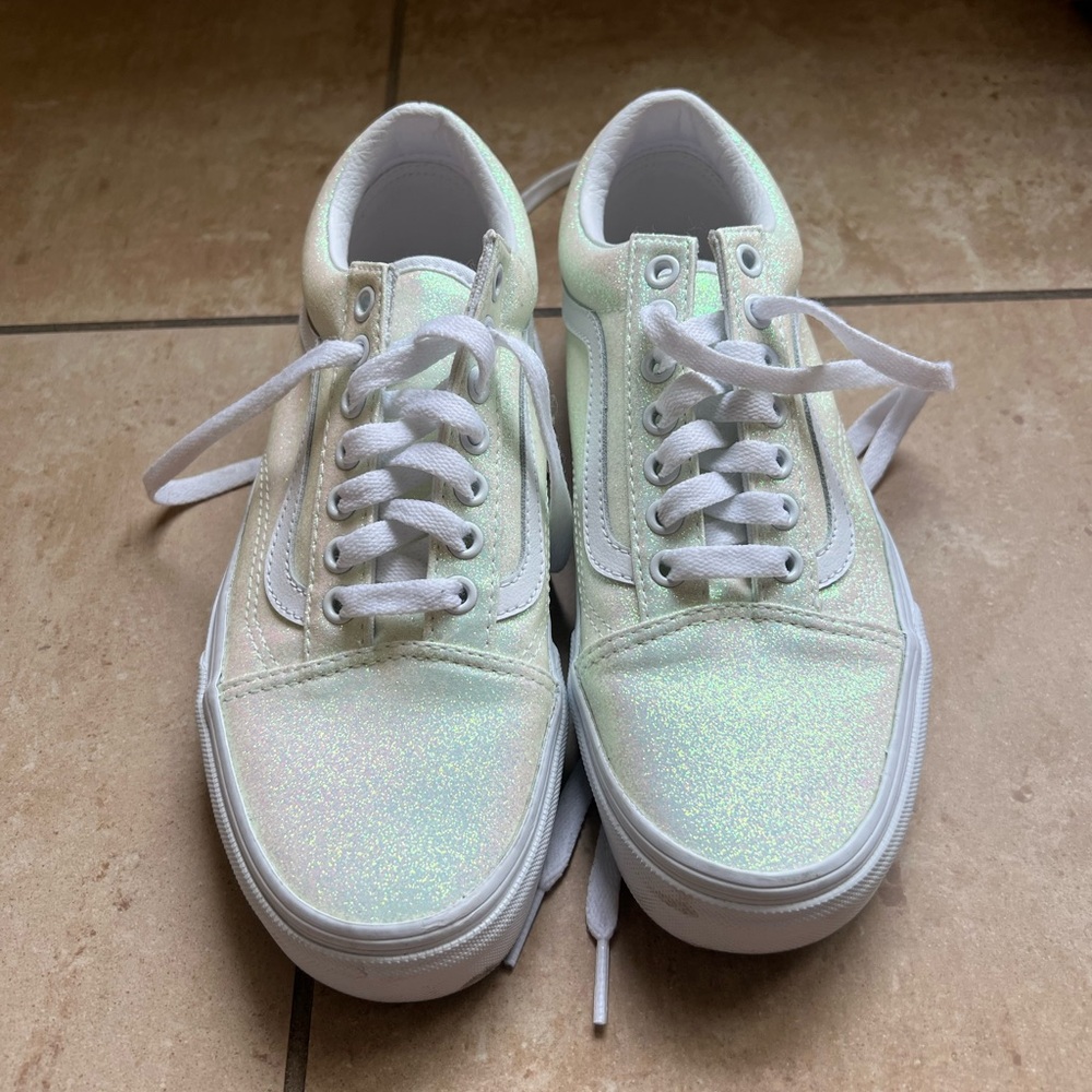 Vans Old School UV White/Pink Glitter Sneakers US Women’s 8 / US Men’s 6.5 - Picture 3 of 14